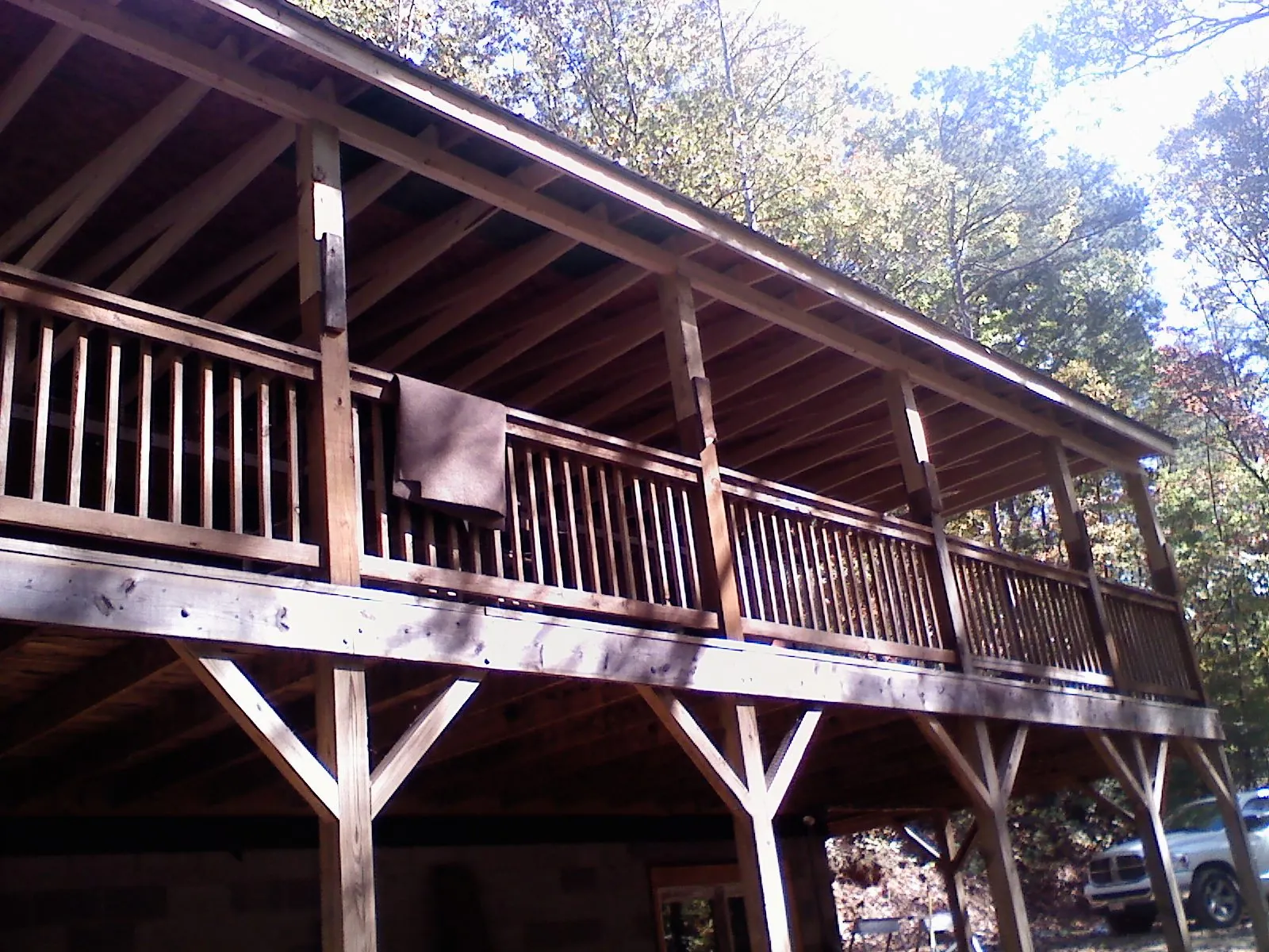 Timber framing under a new elevated porch and deck — Roof Leak Repair in Keyport by Roofing Brothers